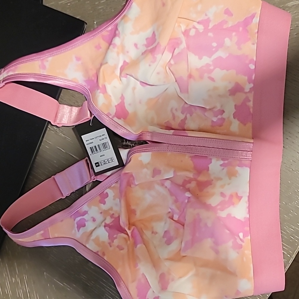 Pink and Orange Tie Dye Women's Sports Bra With Panties To Match Sold Separately